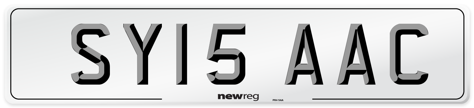 SY15 AAC Number Plate from New Reg
